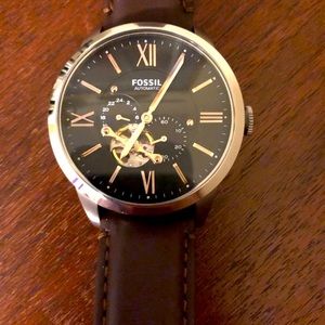 Fossil Townsman me3061 never worn mechanical automatic watch black silver
